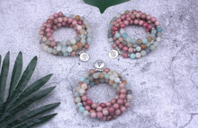 Charger l'image dans la galerie, Rhodochrosite Frosted Amazonite Mala Bracelet