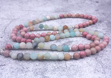 Charger l'image dans la galerie, Rhodochrosite Frosted Amazonite Mala Bracelet