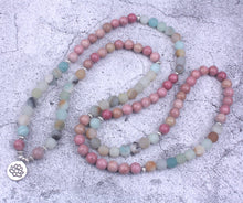 Charger l'image dans la galerie, Rhodochrosite Frosted Amazonite Mala Bracelet