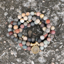 Charger l'image dans la galerie, Matte Ocean Stone Mala Bracelet