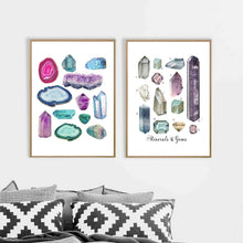 Charger l'image dans la galerie, Watercolor Gemstones and Crystals Painting