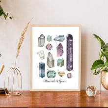 Charger l'image dans la galerie, Watercolor Gemstones and Crystals Painting