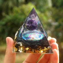 Charger l'image dans la galerie, Amethyst Sphere Obsidian Tree Of Life Pyramid