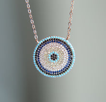 Load image into Gallery viewer, Turquoise Evil Eye Necklace