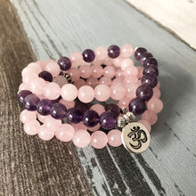 Load image into Gallery viewer, Rose Quartz Amethyst Mala