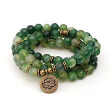 Load image into Gallery viewer, Green Agate Mala Bracelet
