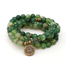 Load image into Gallery viewer, Green Agate Mala Bracelet