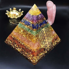 Charger l'image dans la galerie, Seven Chakra Flower Of Life Pyramid
