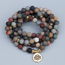 Charger l'image dans la galerie, Matte Ocean Stone Mala Bracelet