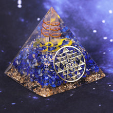 Charger l'image dans la galerie, Lapis Lazuli Sri Yantra Om Pyramid