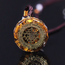 Charger l'image dans la galerie, Tiger Eye Sri Yantra Orgonite Necklace