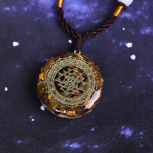 Charger l'image dans la galerie, Tiger Eye Sri Yantra Orgonite Necklace