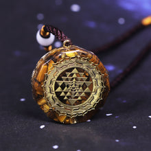 Charger l'image dans la galerie, Tiger Eye Sri Yantra Orgonite Necklace