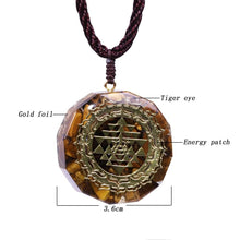 Charger l'image dans la galerie, Tiger Eye Sri Yantra Orgonite Necklace