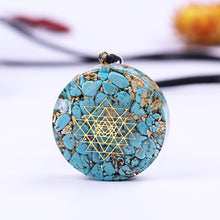 Charger l'image dans la galerie, Turquoise Sri Yantra Orgonite Necklace