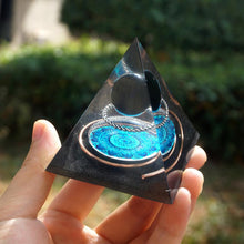 Charger l'image dans la galerie, Obsidian Sphere Silver Ring Pyramid