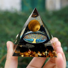 Charger l'image dans la galerie, Tiger Eye Sphere Obsidian Tree Of Life Pyramid