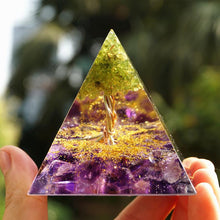 Charger l'image dans la galerie, Peridot Amethyst Tree Of Life Pyramid