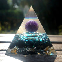 Charger l'image dans la galerie, Amethyst Sphere Obsidian Ring Pyramid