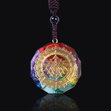 Load image into Gallery viewer, 7 Chakra Sri Yantra Orgonite Necklace