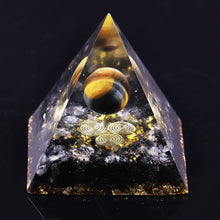Charger l'image dans la galerie, Tiger Eye Sphere Spiral Obsidian Pyramid