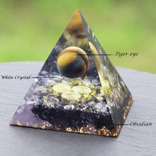 Charger l'image dans la galerie, Tiger Eye Sphere Spiral Obsidian Pyramid