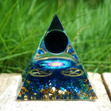 Charger l'image dans la galerie, Obsidian Sphere Blue Quartz Gear Pyramid