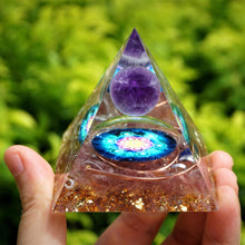 Charger l'image dans la galerie, Amethyst Sphere Strawberry Quartz Pyramid