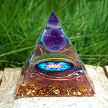Charger l'image dans la galerie, Amethyst Sphere Strawberry Quartz Pyramid