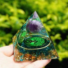 Charger l'image dans la galerie, Amethyst Sphere Blue Quartz Tree Of Life Pyramid