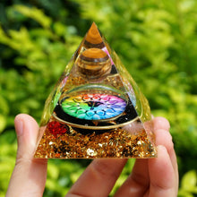Charger l'image dans la galerie, Tiger Eye Sphere Obsidian Chakra Pyramid
