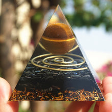 Charger l'image dans la galerie, Tiger Eye Sphere Obsidian Pyramid