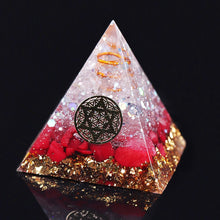 Charger l'image dans la galerie, Red Coral David Star Flower of Life Pyramid