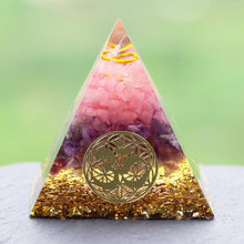 Charger l'image dans la galerie, Rose Quartz Amethyst Om Pyramid