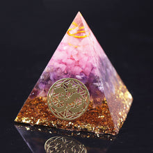 Charger l'image dans la galerie, Rose Quartz Amethyst Om Pyramid