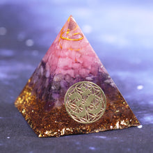 Charger l'image dans la galerie, Rose Quartz Amethyst Om Pyramid