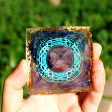 Load image into Gallery viewer, Amethyst Sphere Kyanite Pyramid
