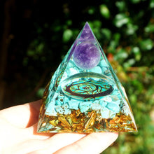 Charger l'image dans la galerie, Amethyst Sphere Turquoise Pyramid