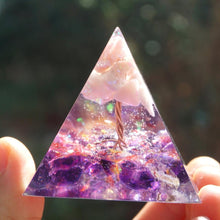 Charger l'image dans la galerie, Pink Opal Amethyst Tree Of Life Pyramid