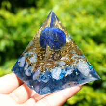 Charger l'image dans la galerie, Lapis Lazuli Sphere Blue Chalcedony Gear Pyramid
