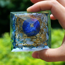 Charger l'image dans la galerie, Lapis Lazuli Sphere Blue Chalcedony Gear Pyramid