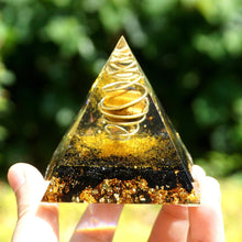 Charger l'image dans la galerie, Tiger Eye Sphere Black Tourmaline Pyramid