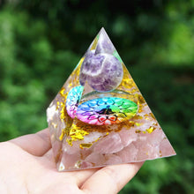 Charger l'image dans la galerie, Amethyst Sphere Rose Quartz Chakra Pyramid