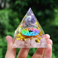 Charger l'image dans la galerie, Amethyst Sphere Rose Quartz Chakra Pyramid