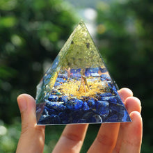 Charger l'image dans la galerie, Peridot Lapis Lazuli Tree Of Life Pyramid