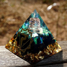 Load image into Gallery viewer, Clear Quartz Obsidian Pyramid