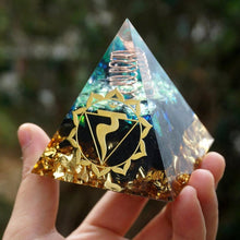 Load image into Gallery viewer, Clear Quartz Obsidian Pyramid