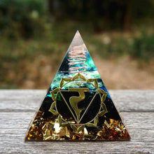 Load image into Gallery viewer, Clear Quartz Obsidian Pyramid