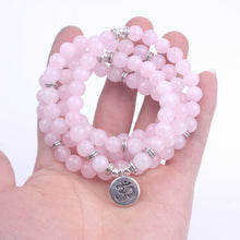 Load image into Gallery viewer, Pink Jade Mala Bracelet