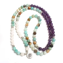 Charger l'image dans la galerie, White Jade Amethyst Amazonite Mala Bracelet